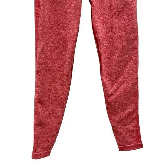 GYMSHARK Red Flat Front Flex High Waisted Activewear Leggings Women’s Size M - Picture 3 of 9
